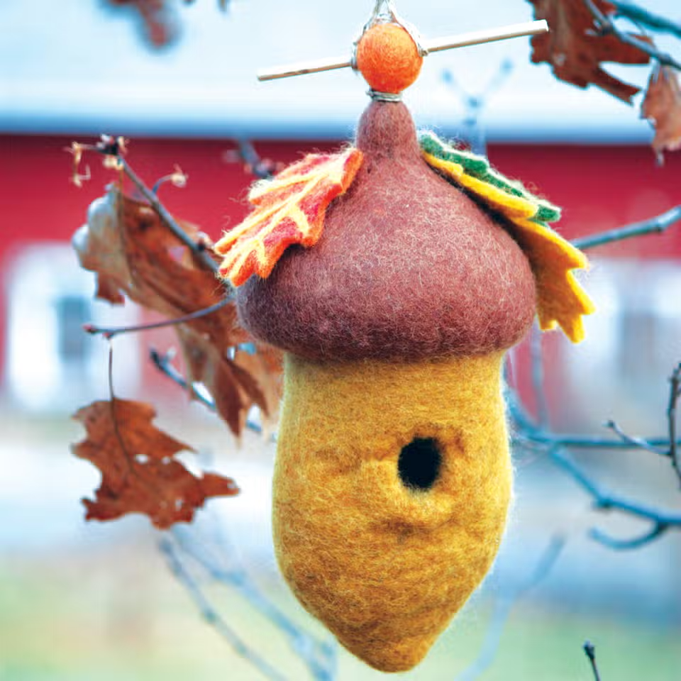 Felted Birdhouse: Pin Oak Acorn