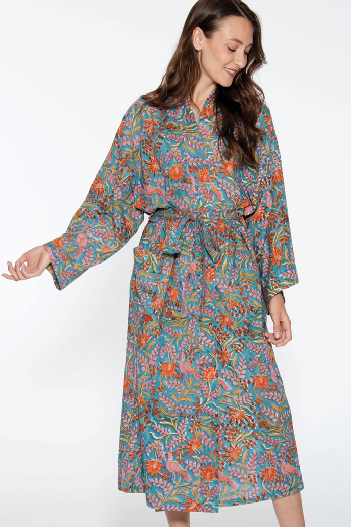 Kimono Robe - Blue Multi