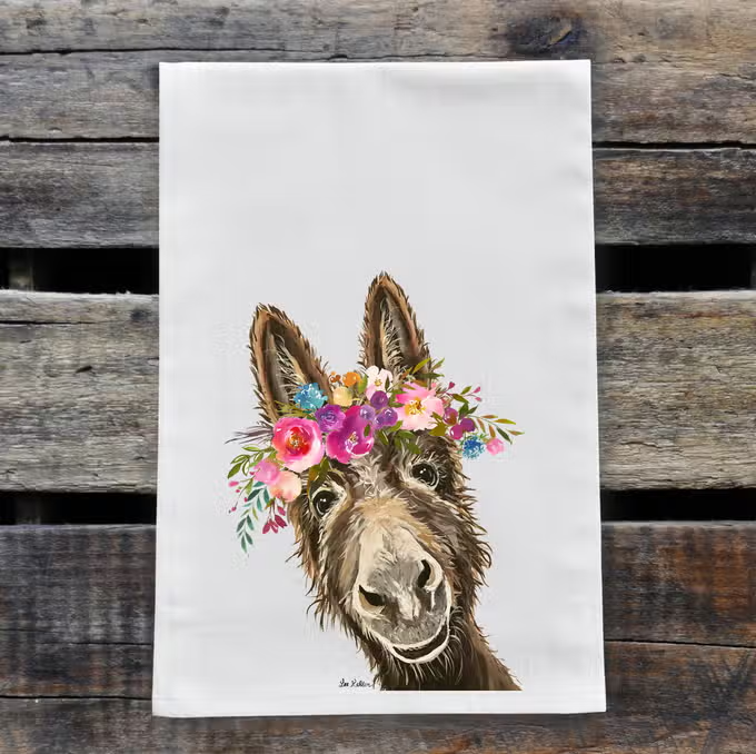 Donkey Bright Blooms Towel