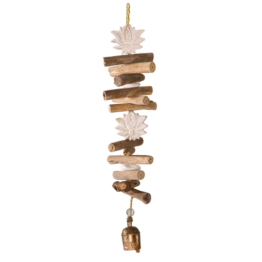 Double Lotus Wood Bell Chime-India