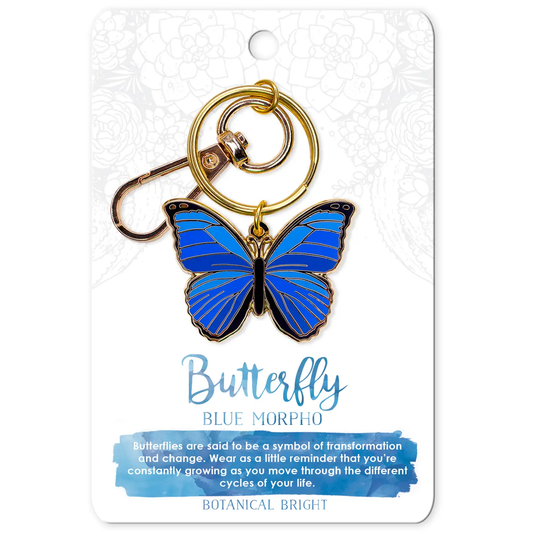 Bluel Morpho Butterfly Keychain