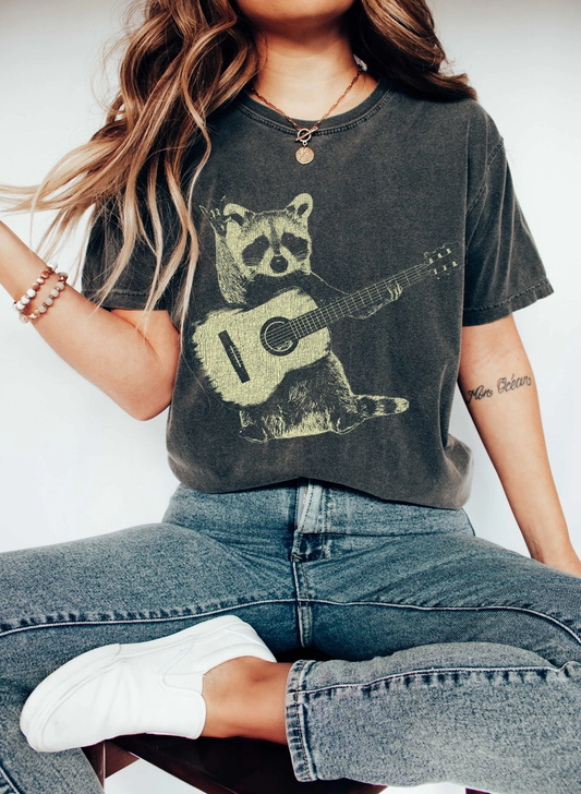 Raccoon Playing Guitar T-Shirt