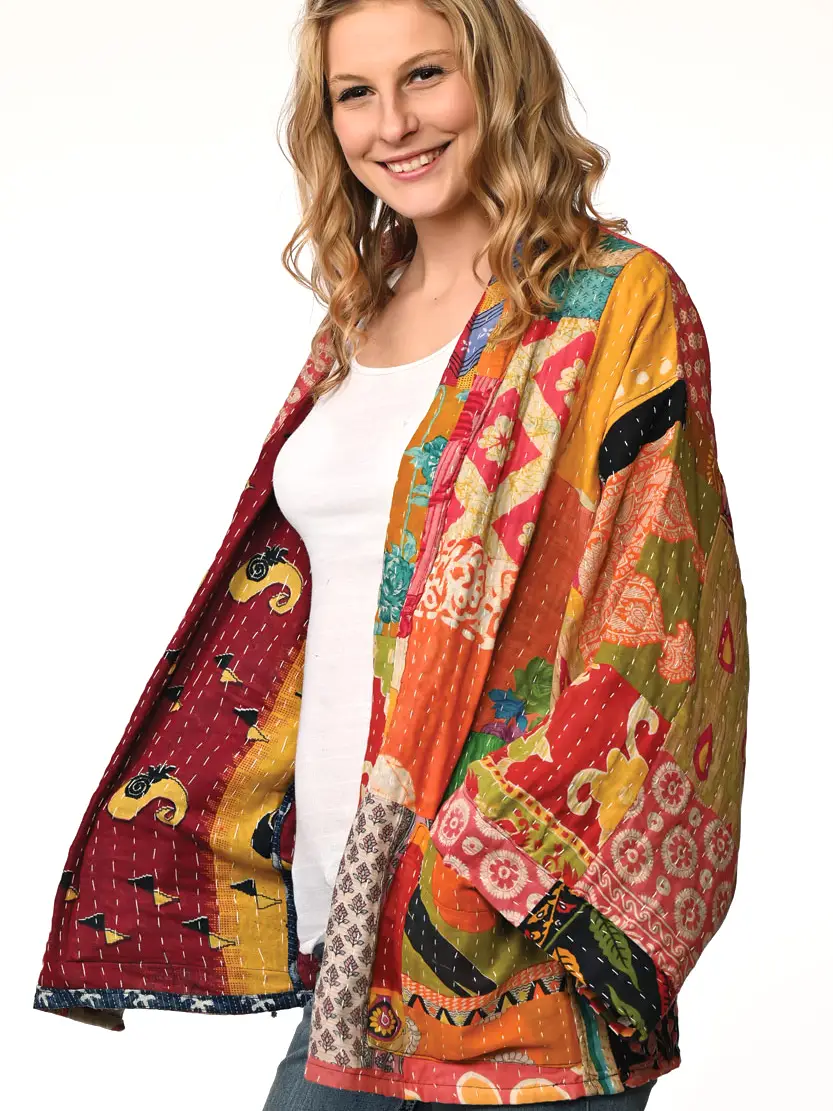 Reversible Kantha Kimono Jacket