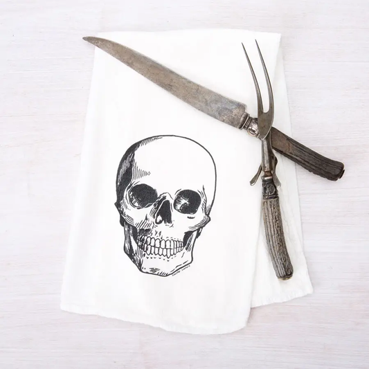 Skull Flower Sack Tea Towel