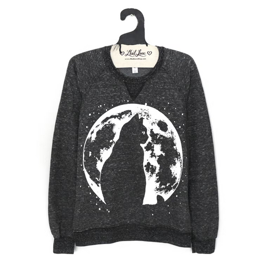 Cat Moon Sweatshirt Terry