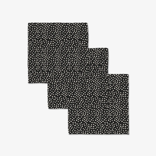 Geometry Luxe Washcloth Set: Dotty Black