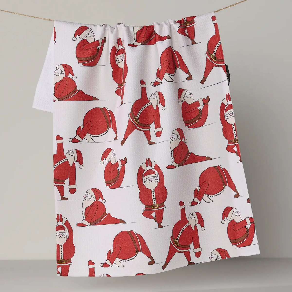 Geometry Tea Towel: Stretchy Santa