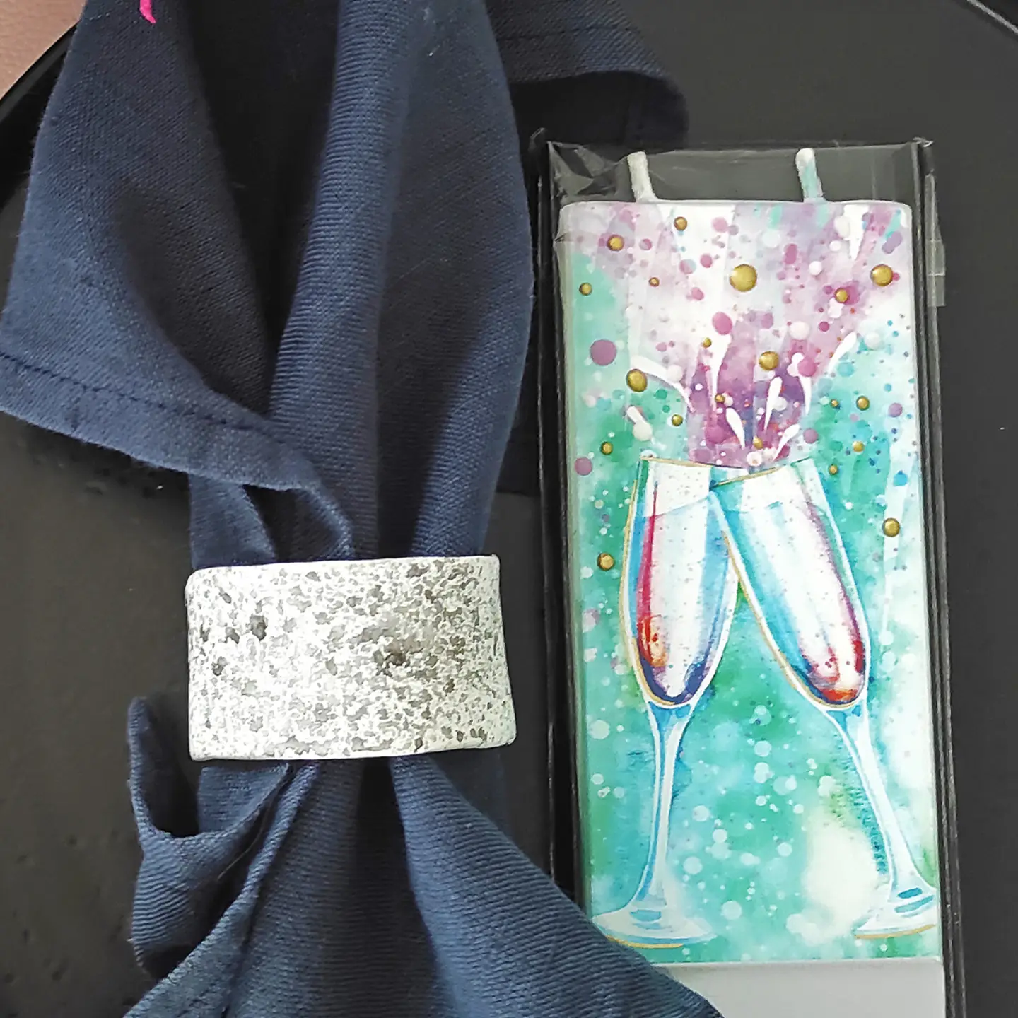 Flat Candle Glasses Clinking