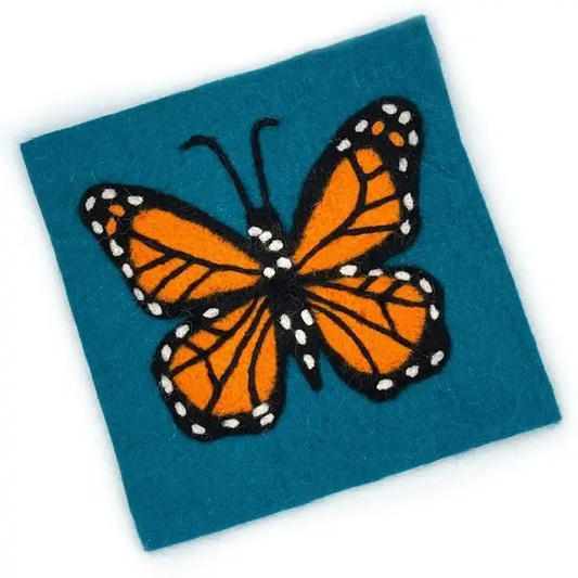 Felted Trivet Monarch Butterfly