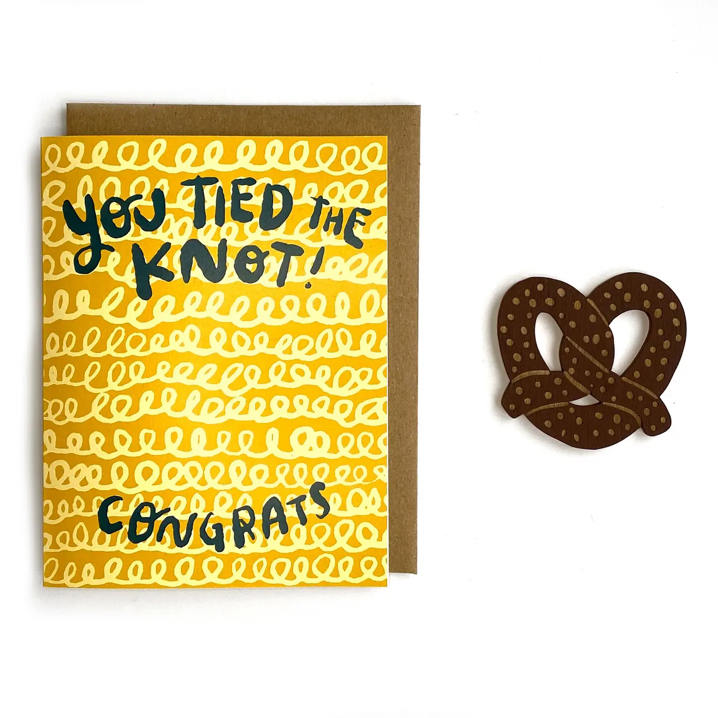 Card You Tied the Knot Pretzel Magnet