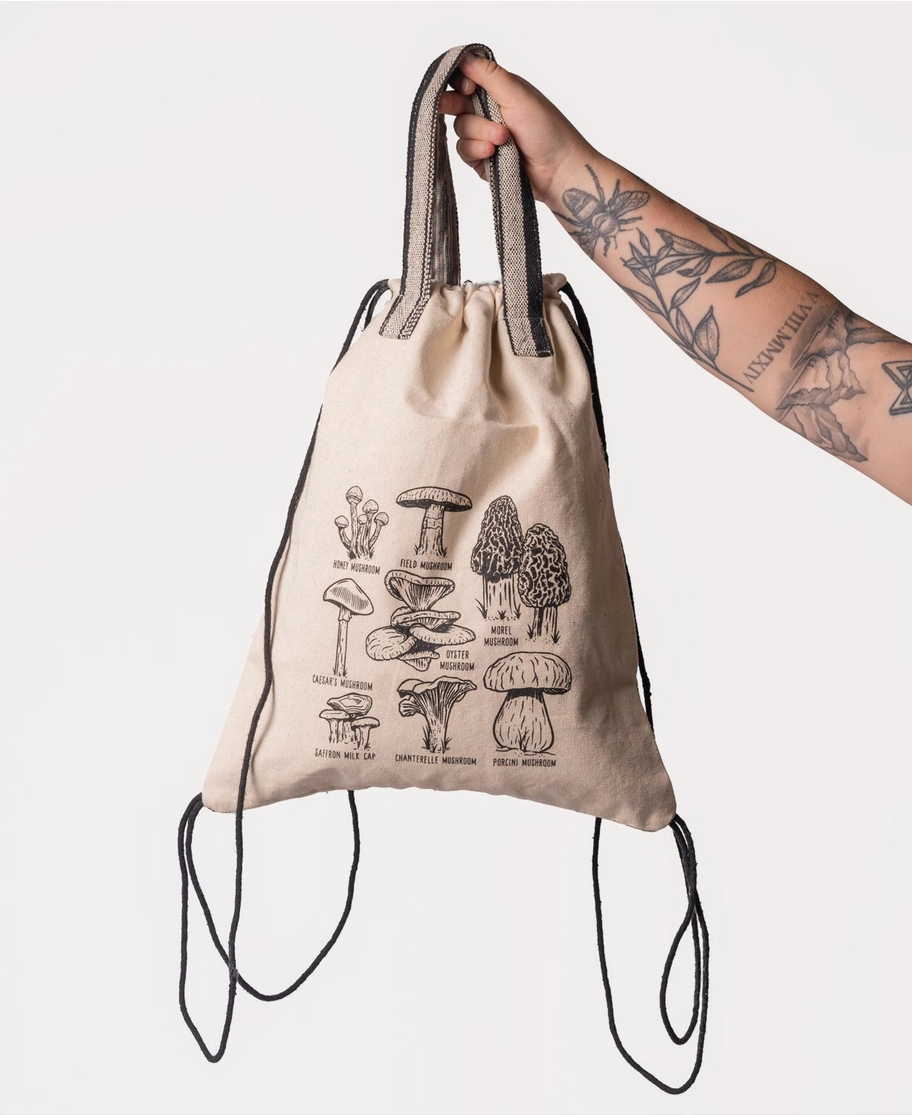 Mushroom Botanical Cinch Backpack