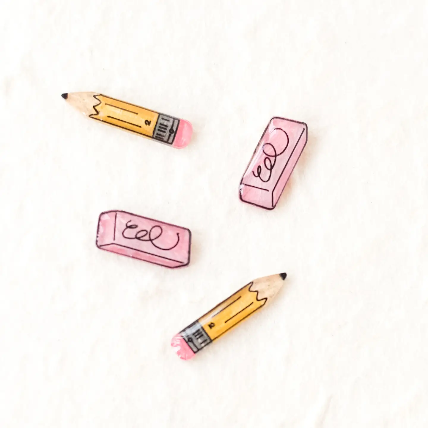 No 2 Pencil + Eraser Stud Earrings