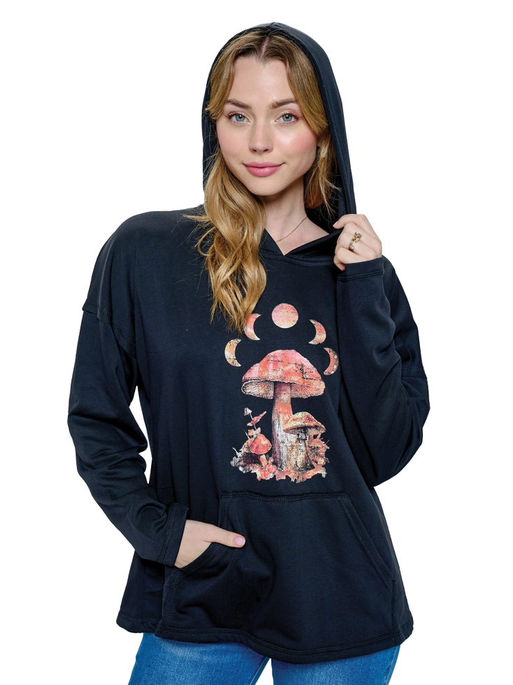 Boho Mushroom Moon Hoodie