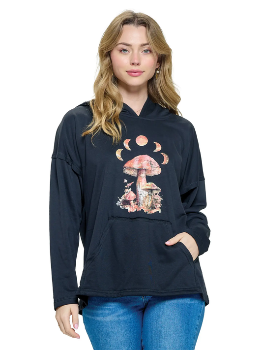 Boho Mushroom Moon Hoodie