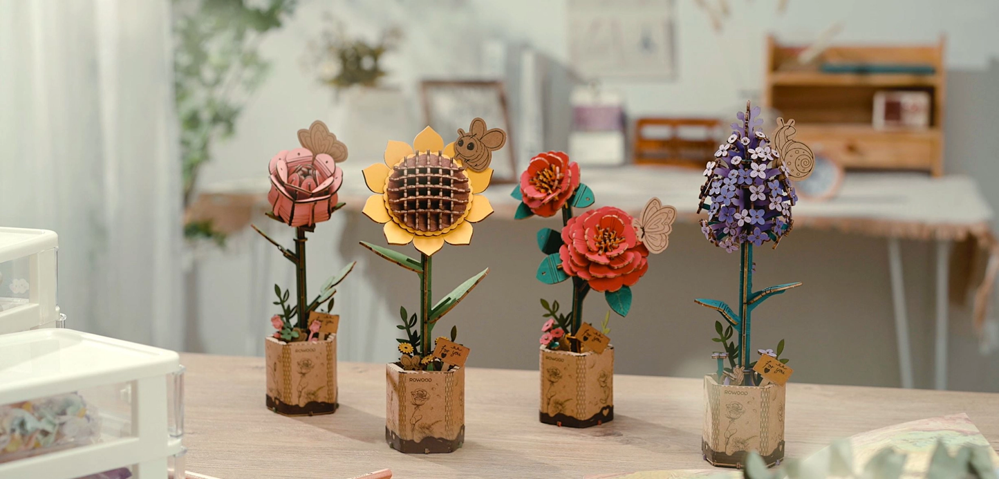 3D Wooden Flower Bouquet Puzzle