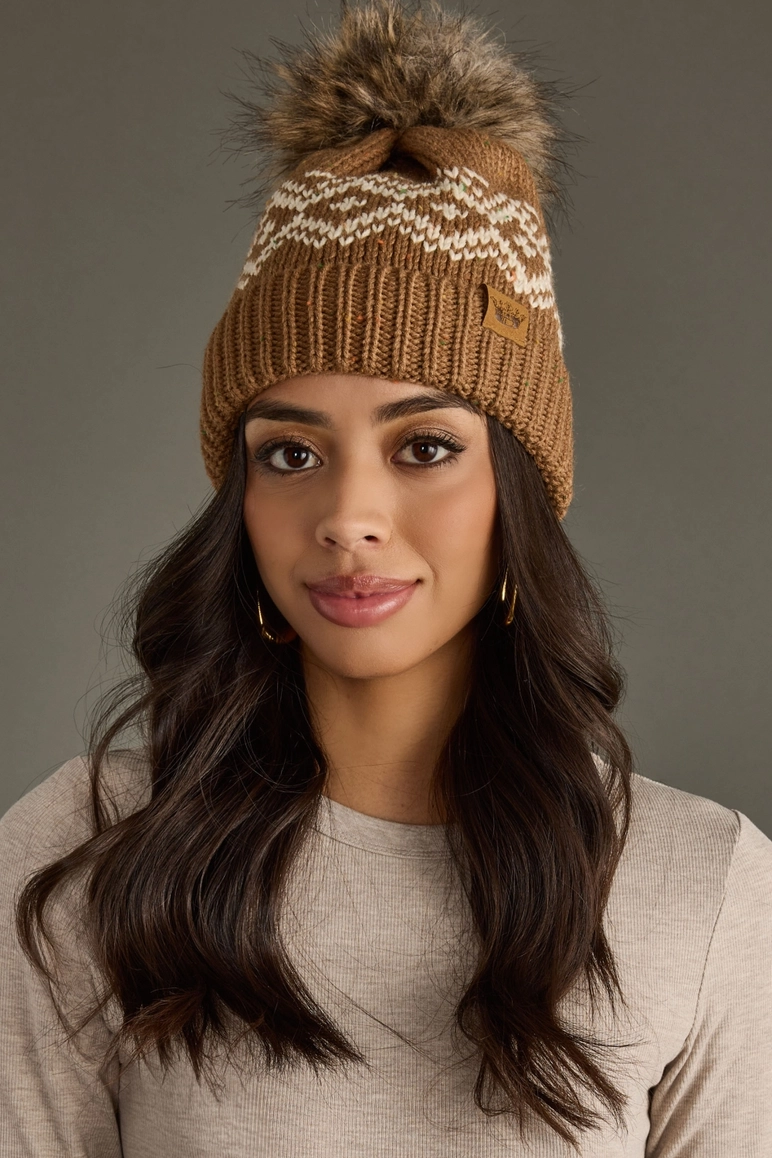 Brown & Speckled Pattered Hat