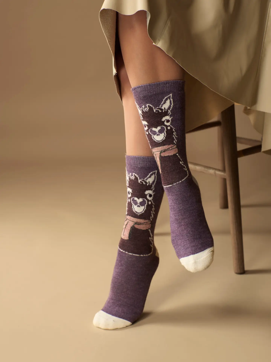 Alpaca Head Crew Socks