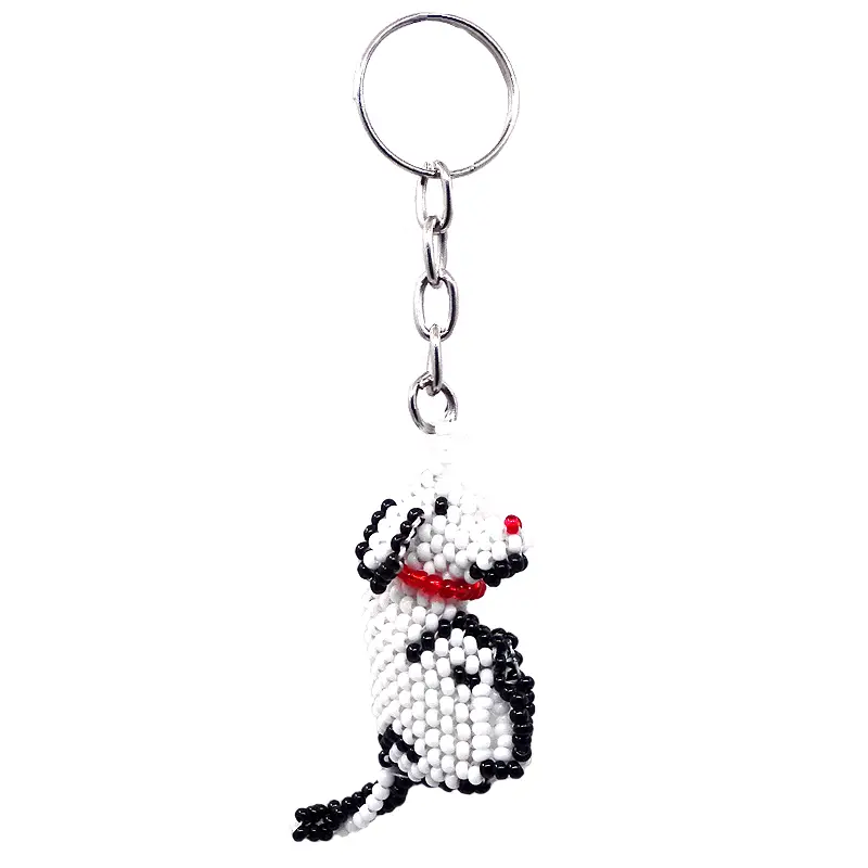 Beaded Dog Keychain