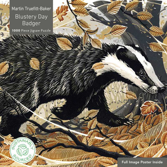 Blustery Day Badger Puzzle 1000pc