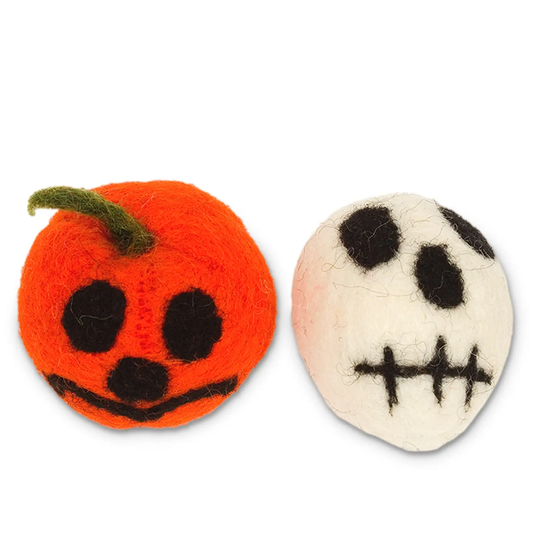 Wool Cat Toys Skull & Jack O'Lantern