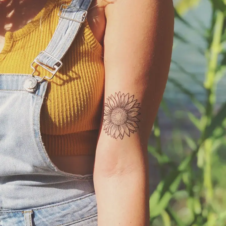 Sunflower Temporary Tattoo