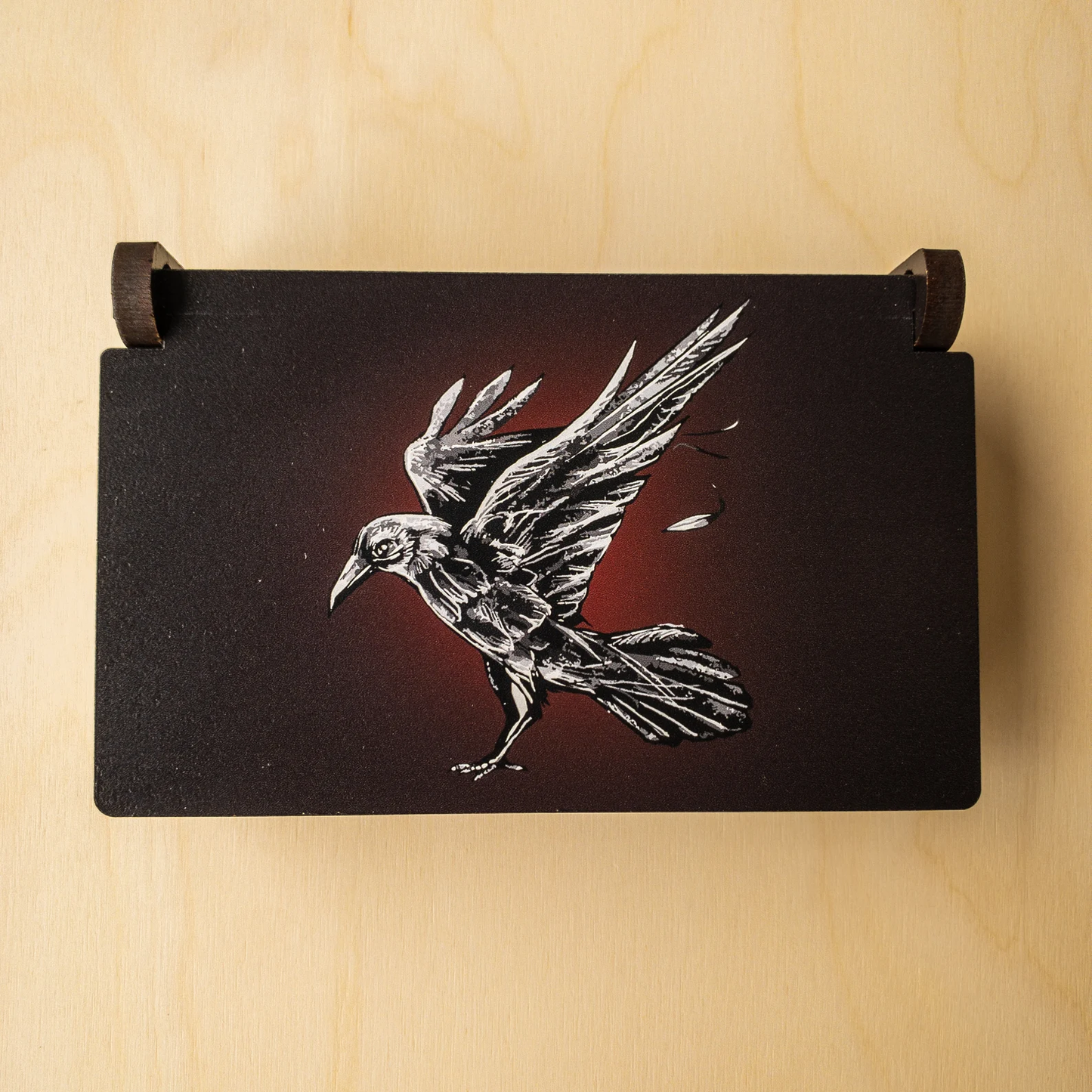 Wooden Raven Tarot Box