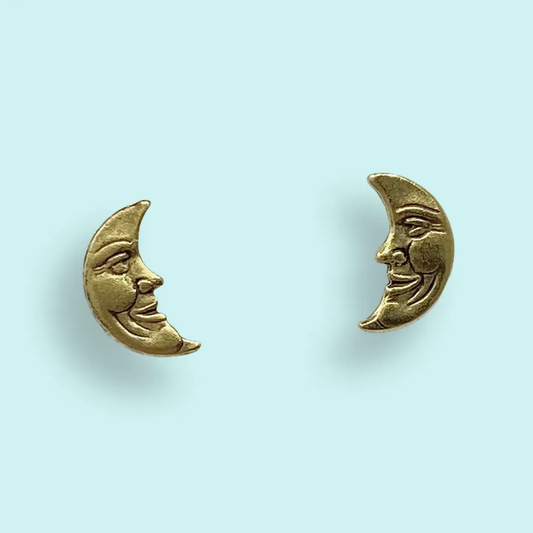 Man in the Moon Stud Earrings