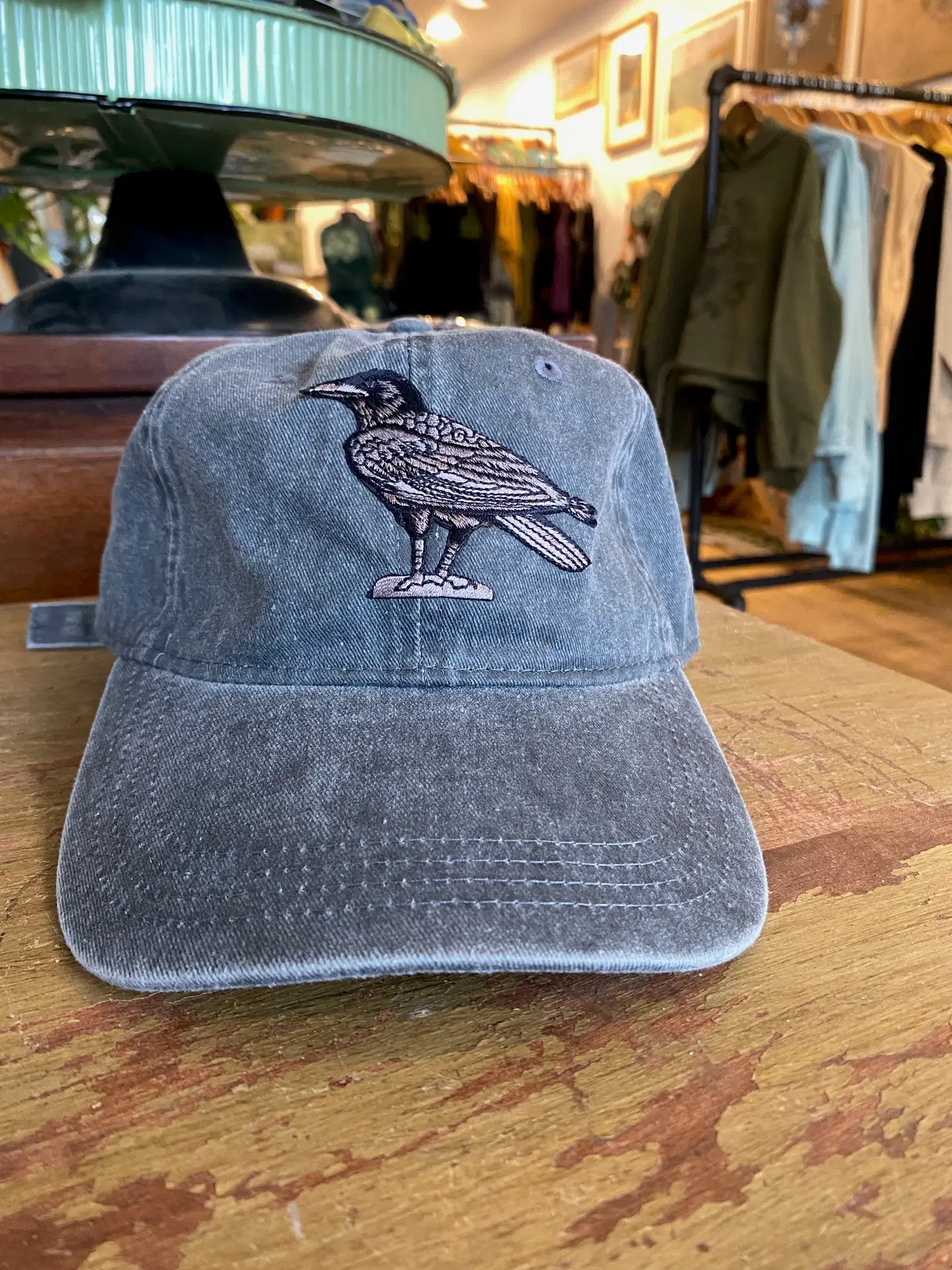 Crow Raven Embroidered Hat