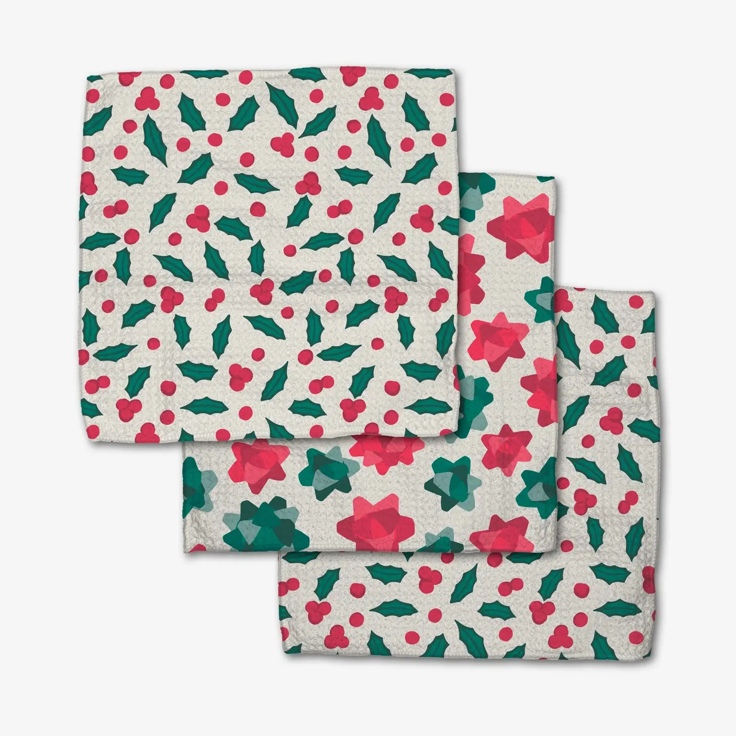 Geometry Dishcloth Pack: Christmas Bows