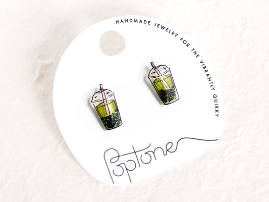 Bubble Tea Boba Earrings