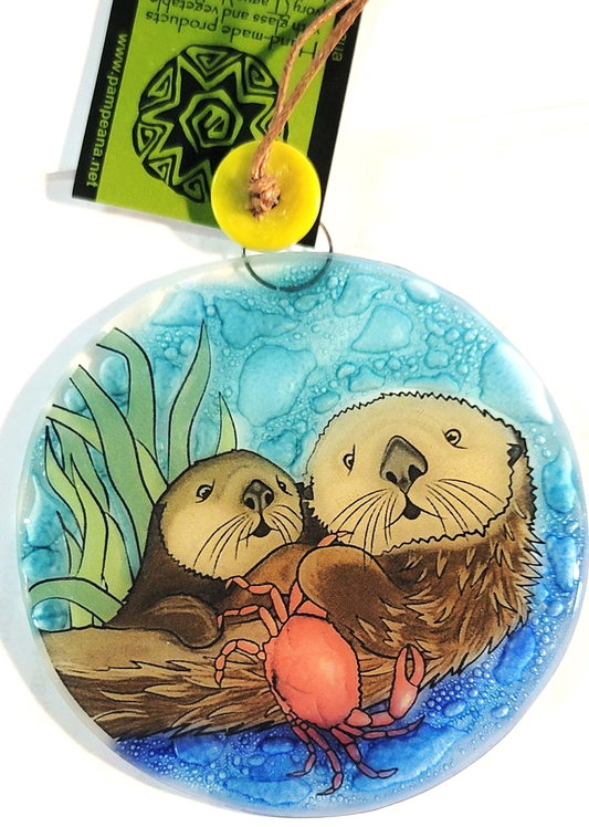 Sea Otter Glass Ornament