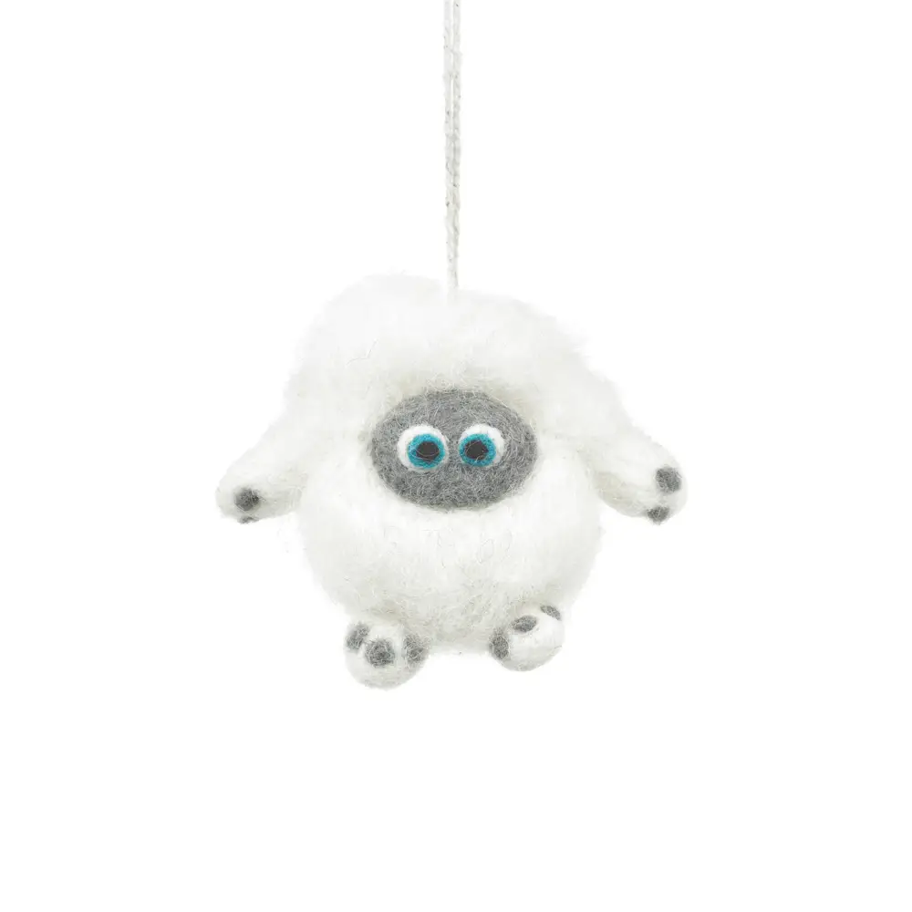 Felted Baby Yeti Ornament