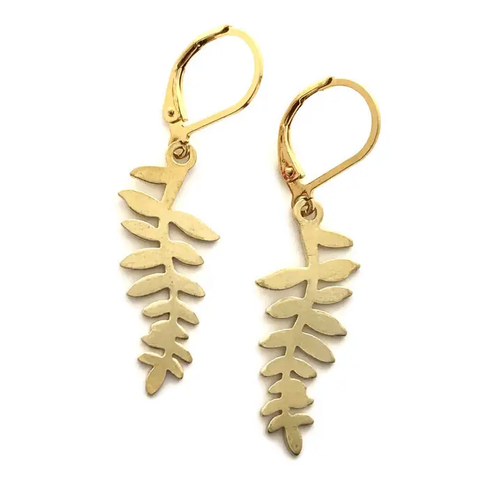 Brass Fern Earrings