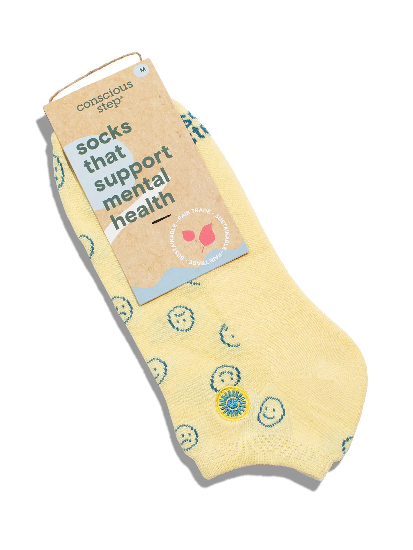 Ankle Socks That Support Mental Health Yellow Smiley Face