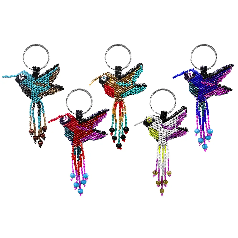 Beaded Hummingbird Keychain