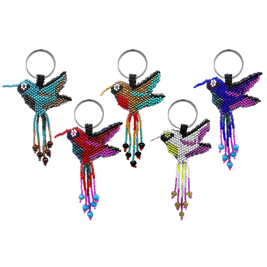Beaded Hummingbird Keychain