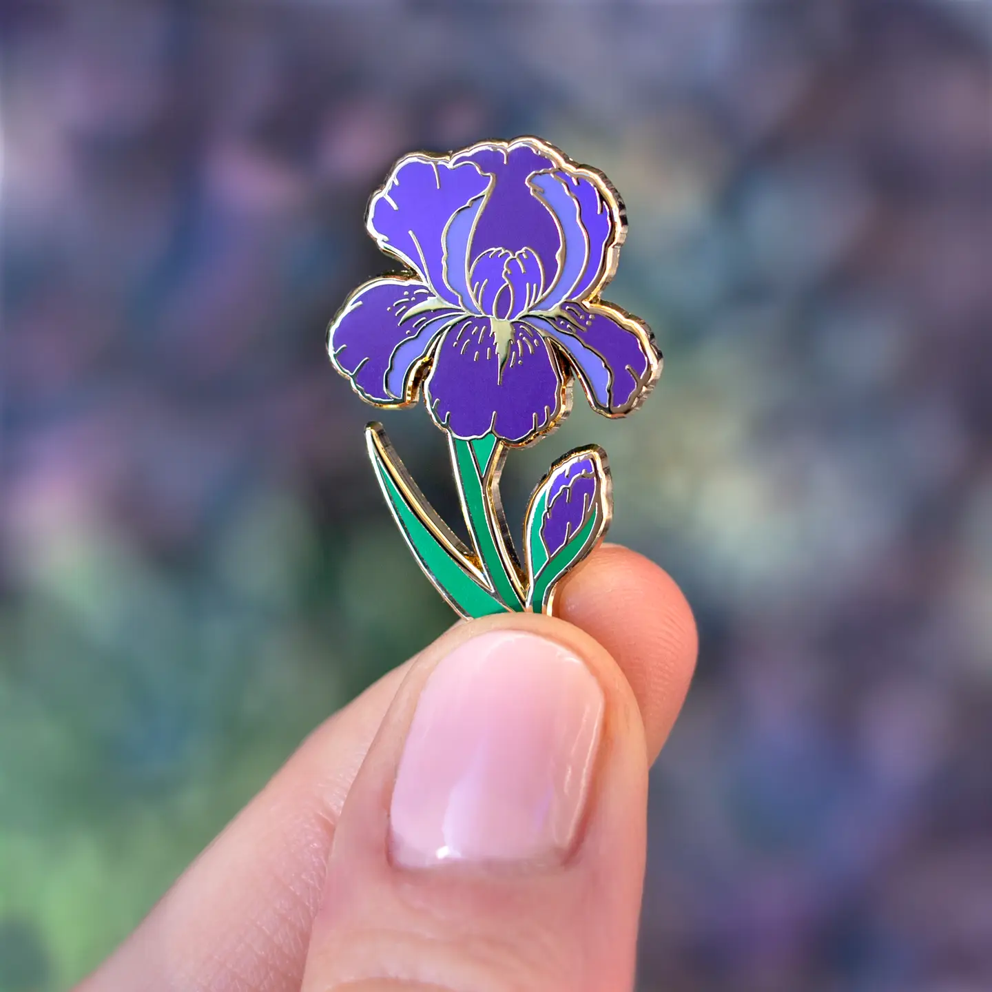 Iris Enamel Pin