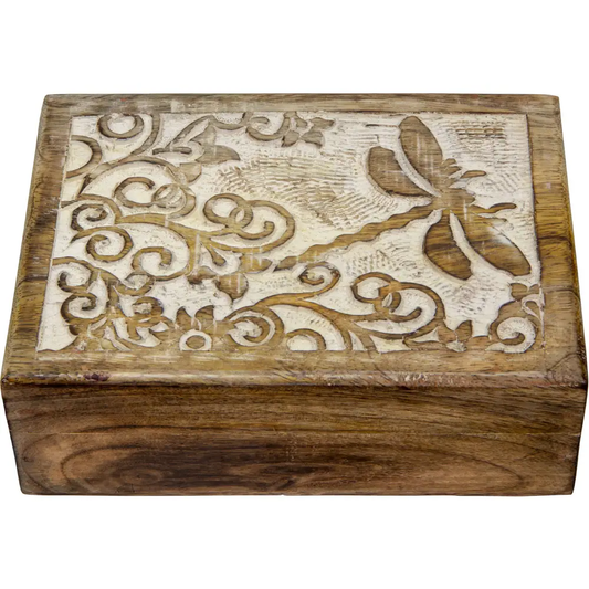 Carved Dragonfly Wood Box