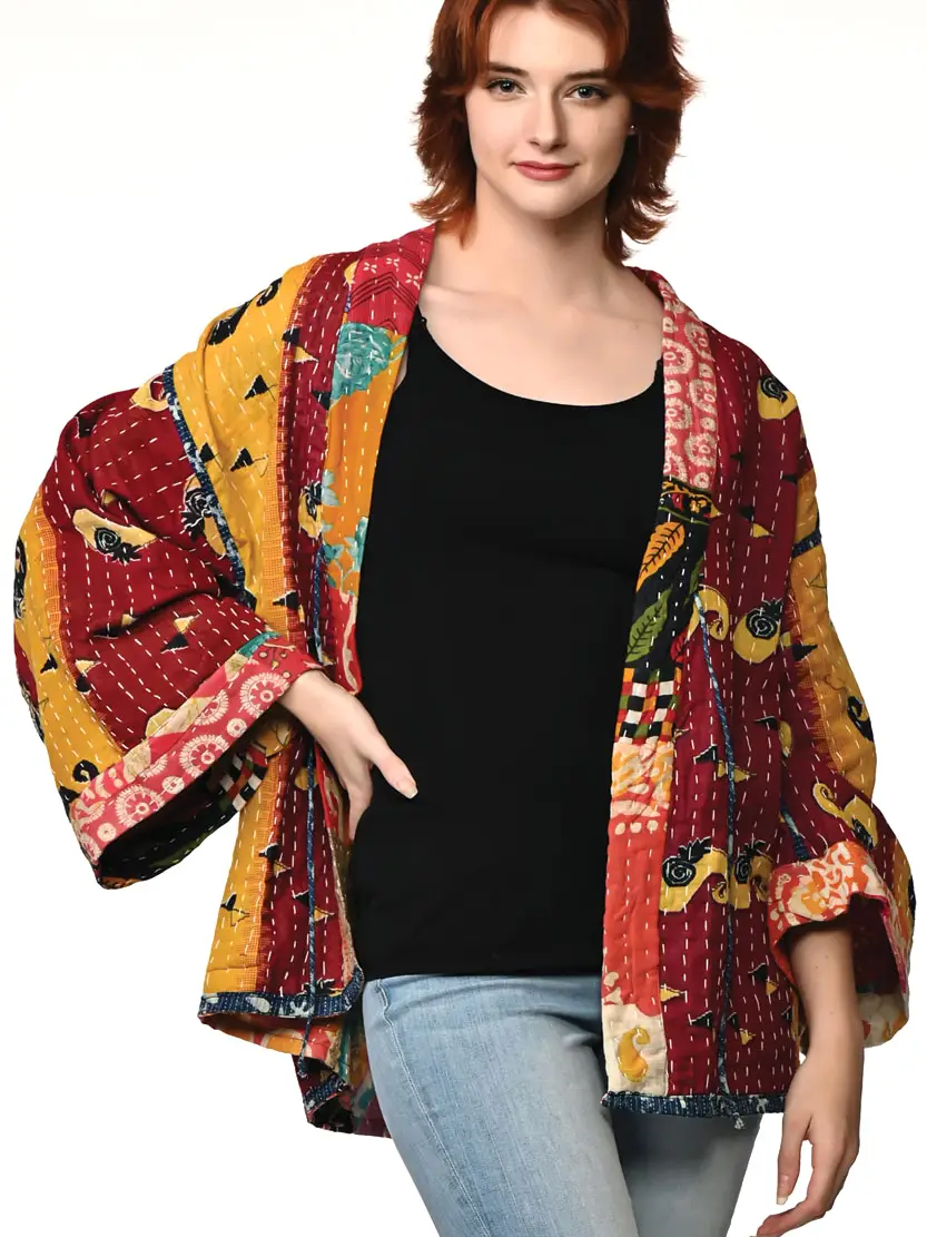 Reversible Kantha Kimono Jacket