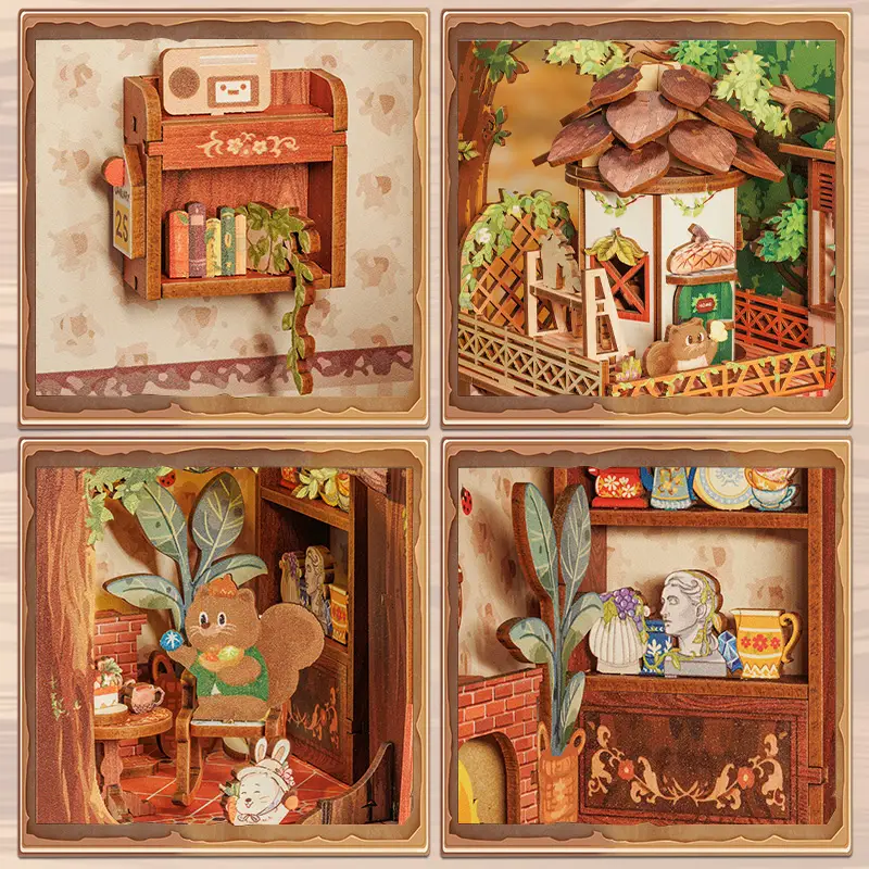 DIY Miniature Book Nook Kit: Squirrel Collector