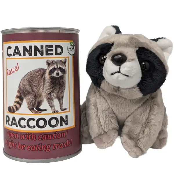 Canned Raccoon Stuffed Animal
