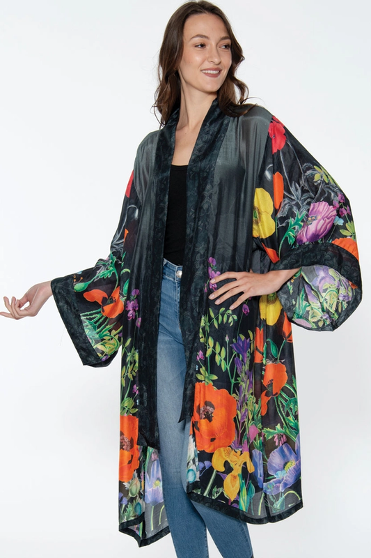 Mitali Kimono - Black Multi Floral
