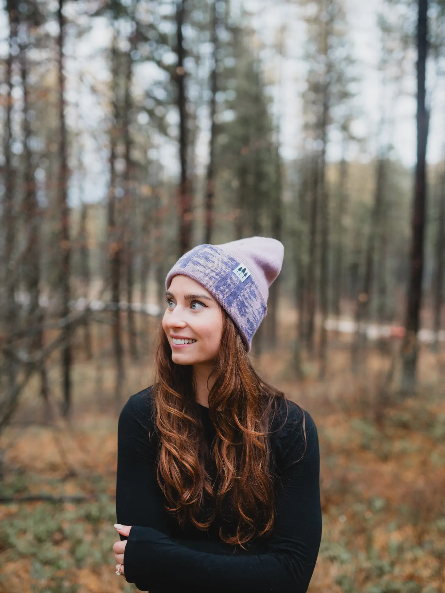 Woodland Foldover Beanie - Purple