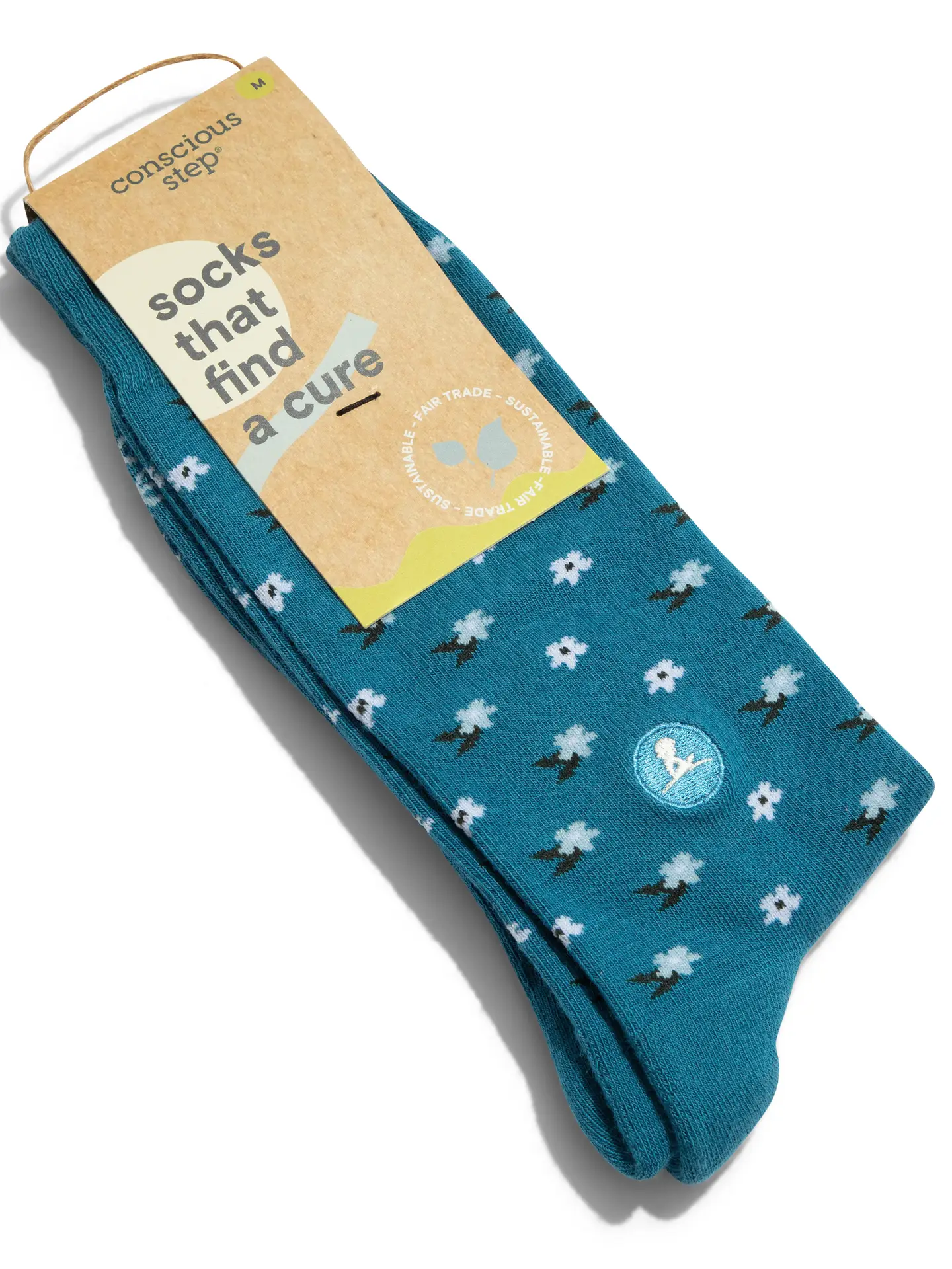 Socks That Find a Cure Blue Flowers