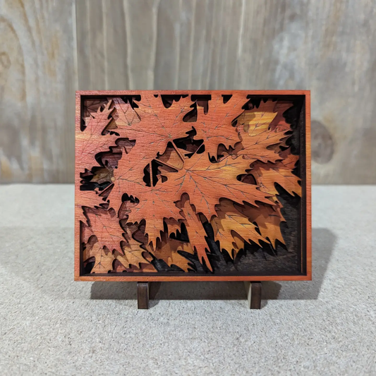 Layered Fall Leaves Art Magnet