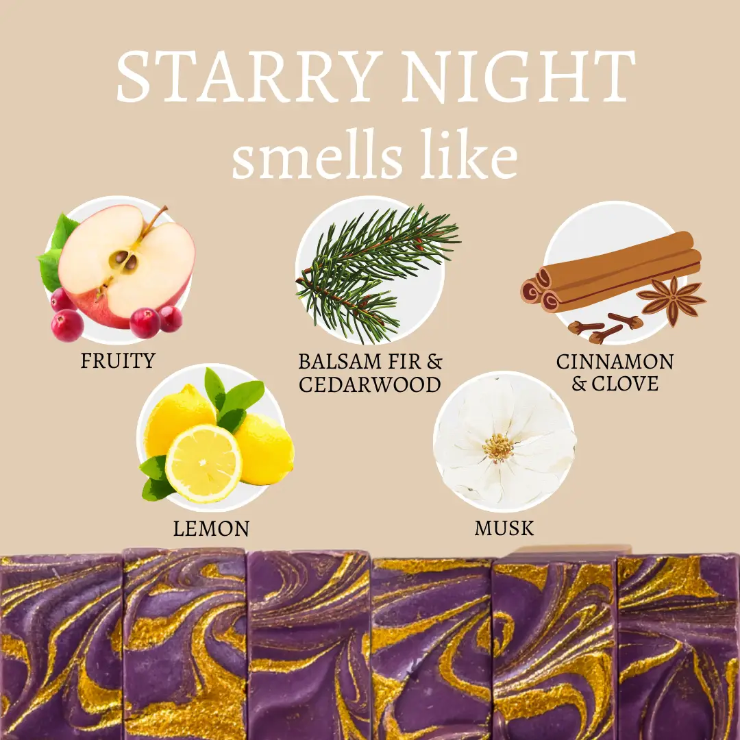 Starry Night Christmas Handmade Soap