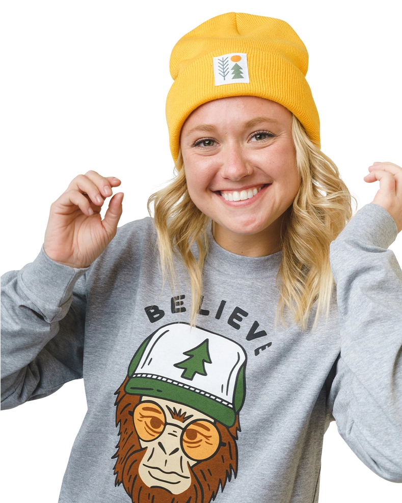 Evergreen Cuffed Beanie-Gold