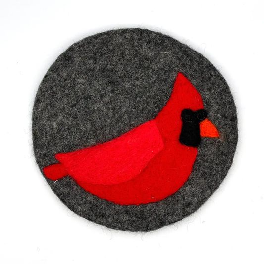 Cardinal Round Felted Trivet