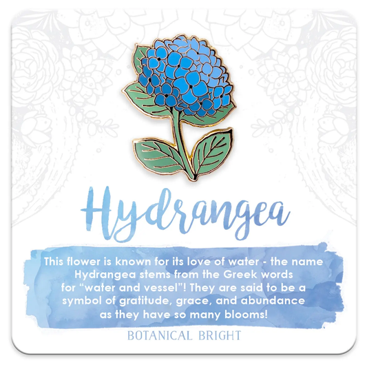 Hydrangea Blue Enamel Pin