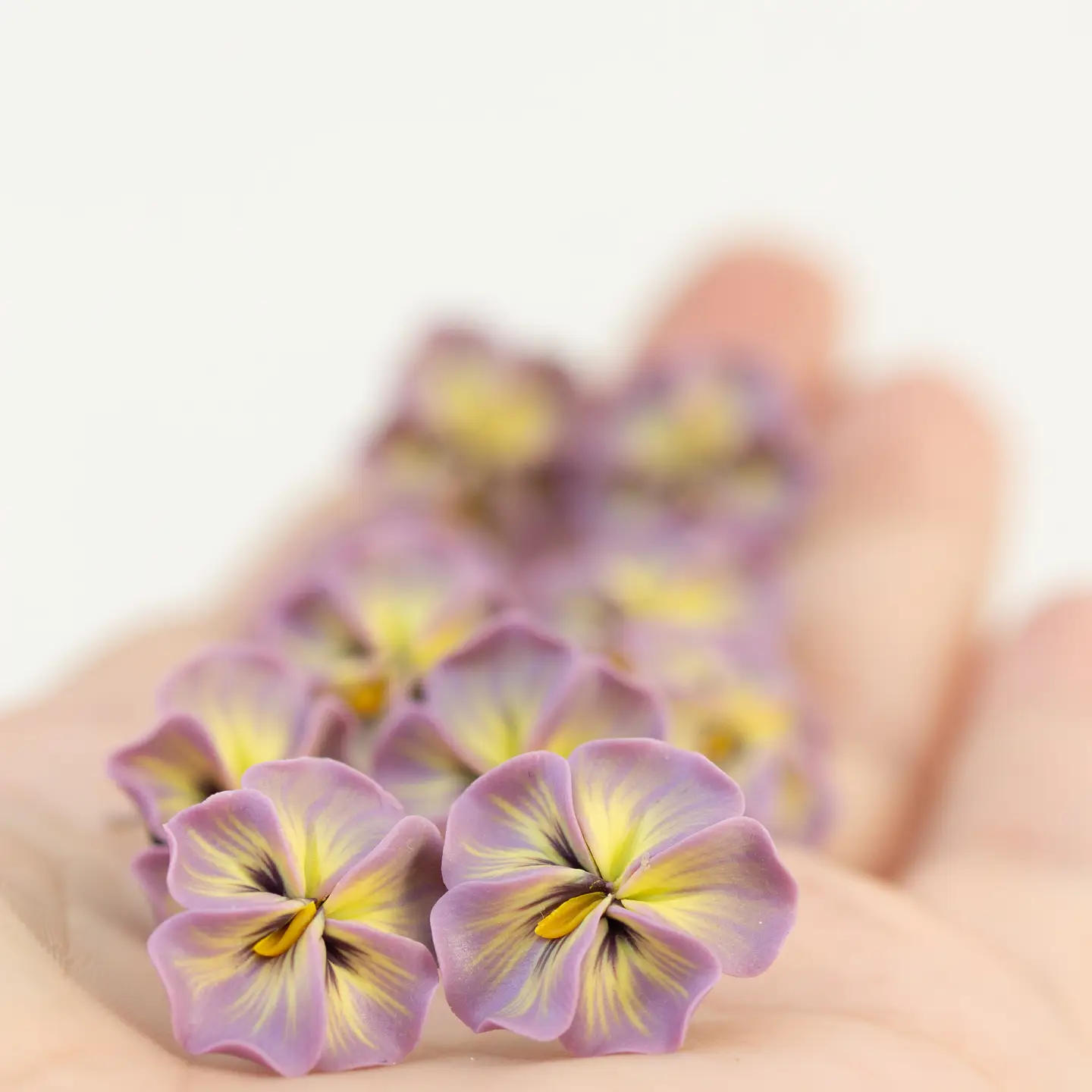 Pastel Pink Pansy Earrings Stud Earrings - Flower Jewelry